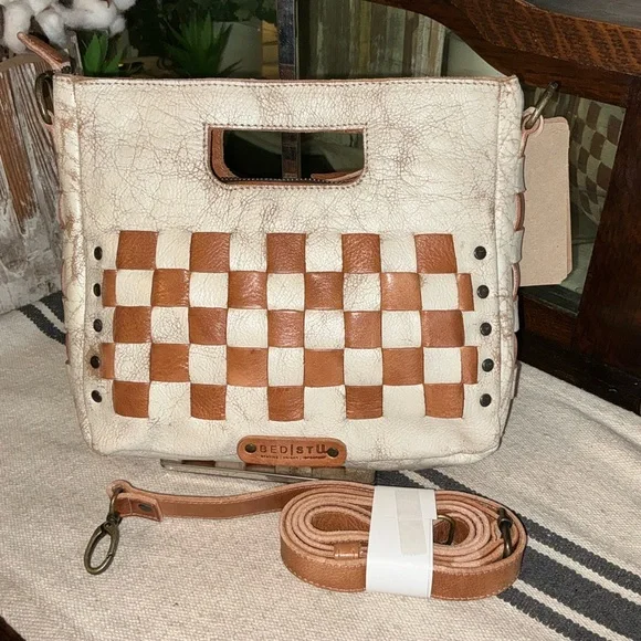 NWT Bed Stu Leather Keiki Crossbody Bag Handbag Nectar Lux Tan Rustic MSRP $235 - Picture 2 of 12